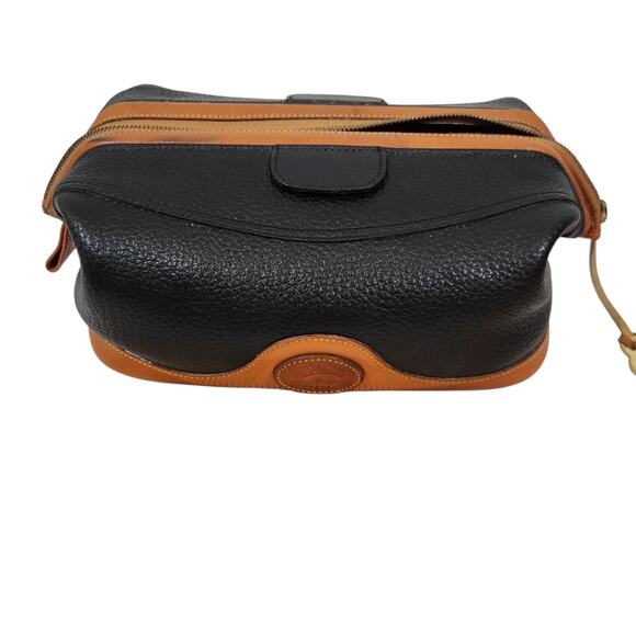 VTG DOONEY & BOURKE PEBBLE LEATHER BAG DOPP KIT COLLAPSABLE MAKEUP TRAVEL ZIPPER - Picture 11 of 12